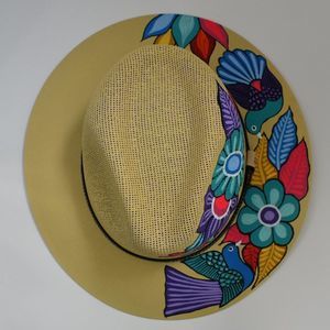 Hand-Painted Mexican Sombrero Jute Sun Hat